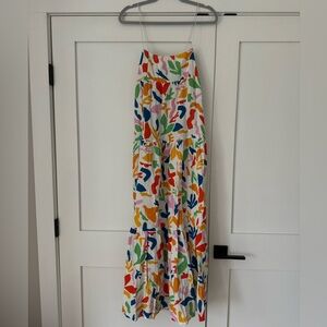 Show Me Your MUMU smocked/linen style maxi dress